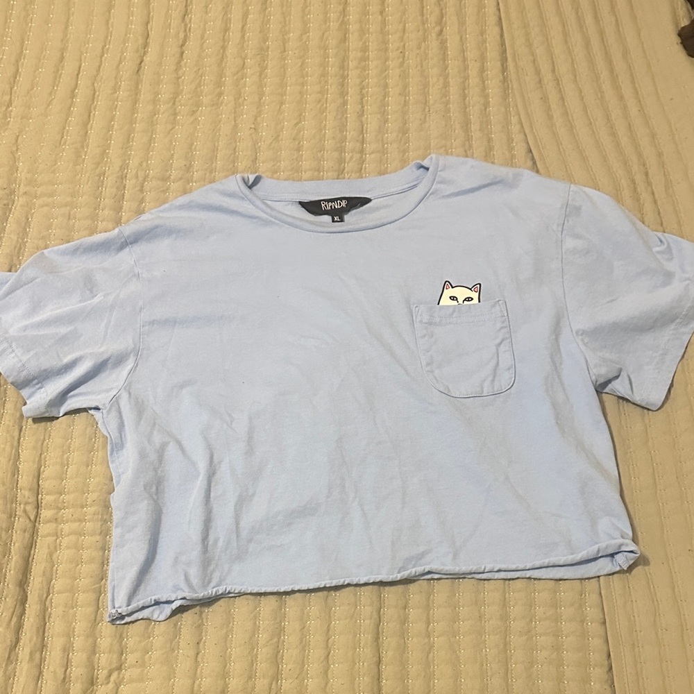 Rip N Dip Cropped Blue T Shirt
